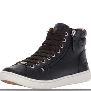 UGG Olive Women’s Sz 11 42 Black Leather High-Top Sneakers walking shoes